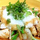 お麩が変身！豚バラのコロコロ焼き☆おろしポン酢がけ